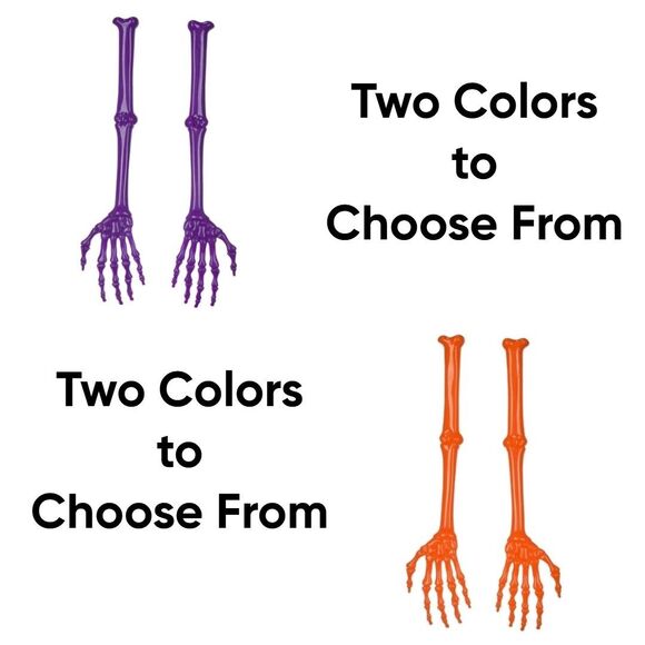 Pair of Novelty Salad Tongs Skeleton Bones Body Halloween Holiday Party Decor - Picture 1 of 4